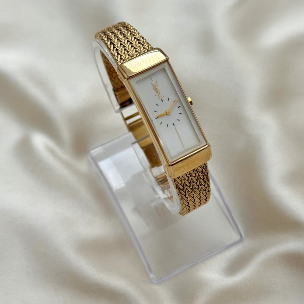 AUTHENTIC VINTAGE YVES SAINT LAURENT GOLD WATCH